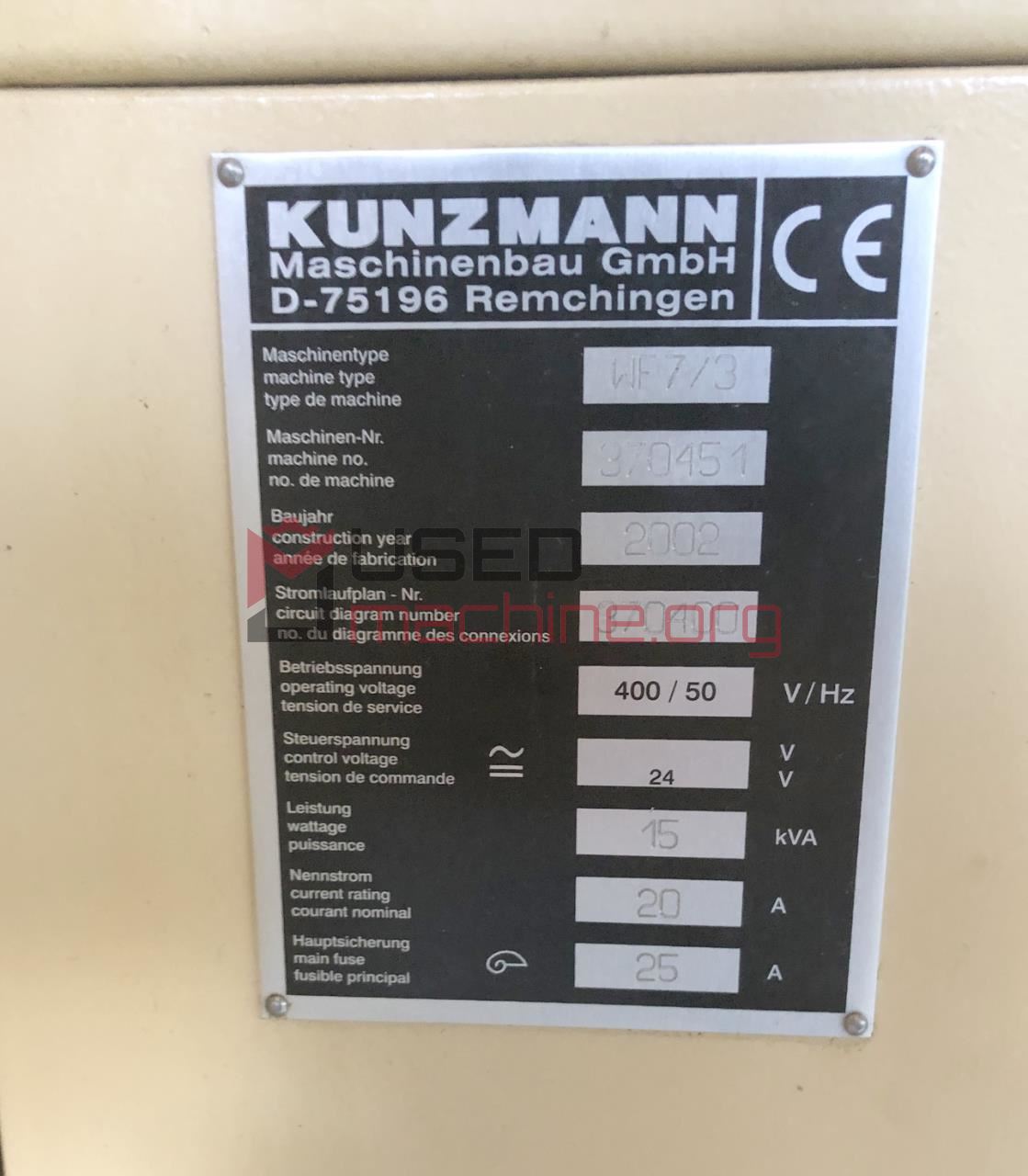 Cnc Milling Machine KUNZMANN WF 7/3