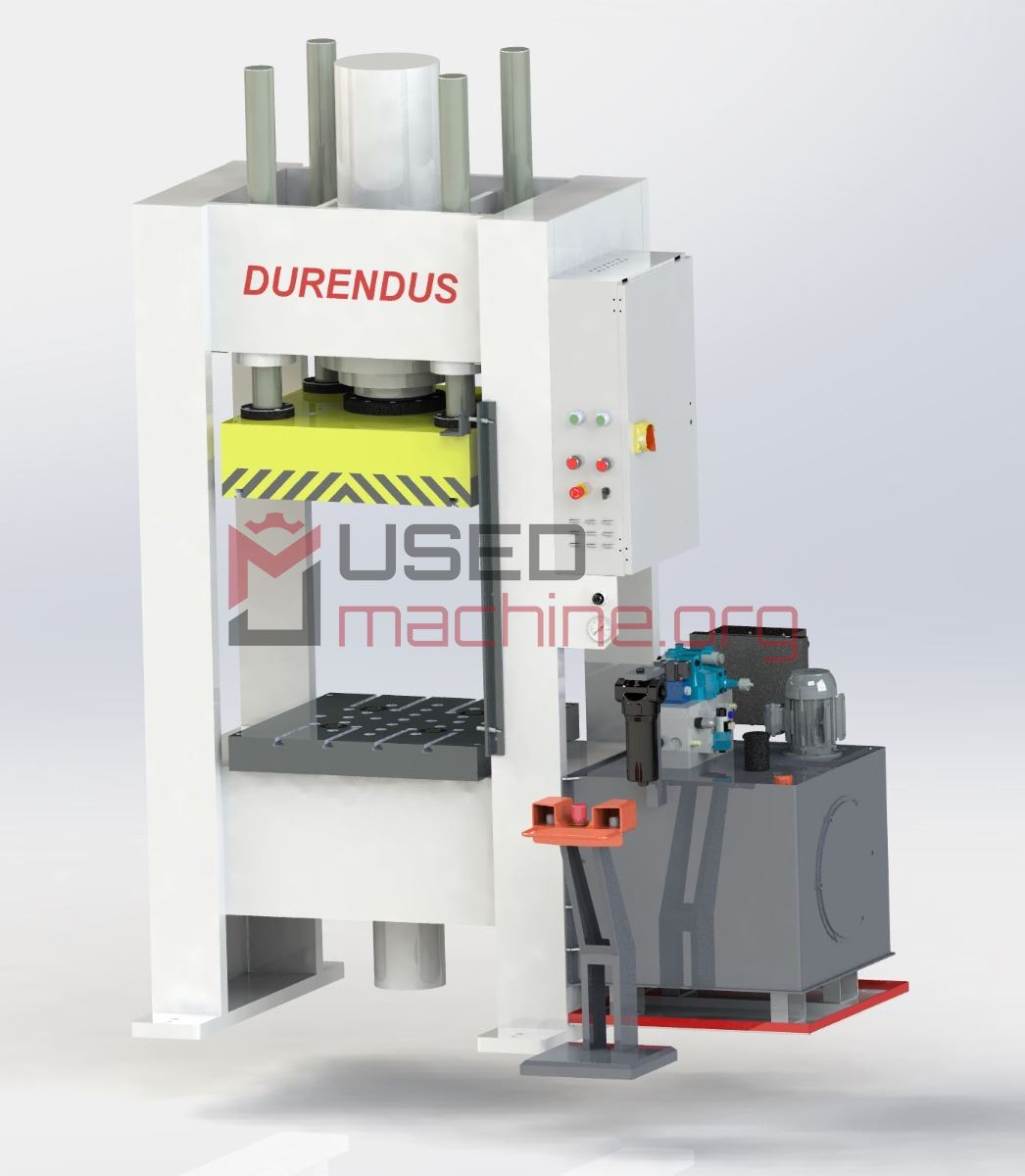 DURENDUS 200 T Tiefziehpresse – Doppelständerpresse – 900 × 900 mm Tisch, 80 T Ziehkissen