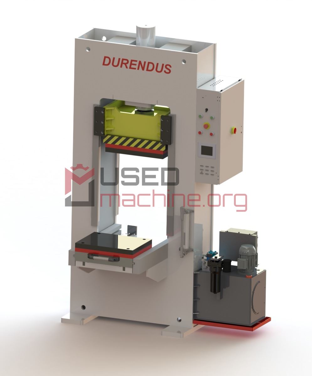 DURENDUS 30 T Heizpresse – Doppelständerpresse – 700 × 500 mm Heizplatten, Schiebetisch